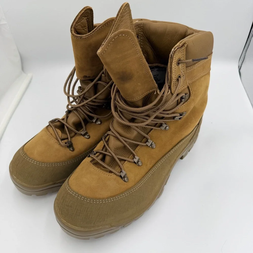 Belleville 950 MCB Mountain Combat Boots Mens 14 R Brown Leather Vibram USA Made